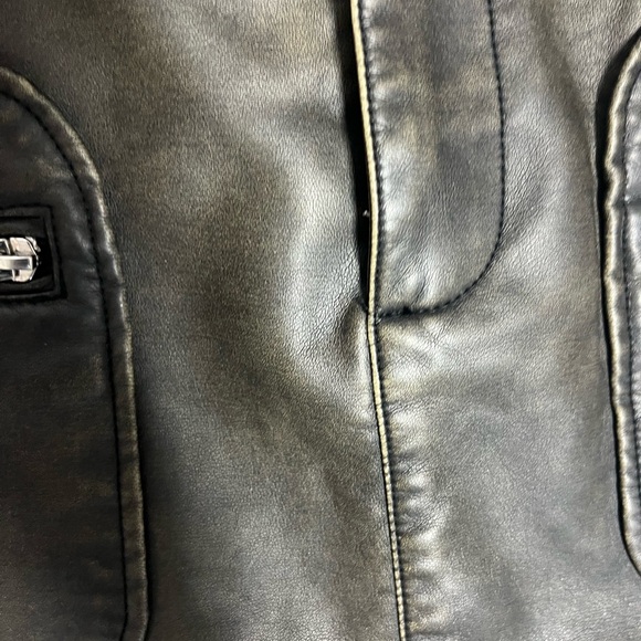 Mango Silver/brown/olive Green Mini faux leather Cargo Skirt, size small, NWOT - Picture 5 of 5